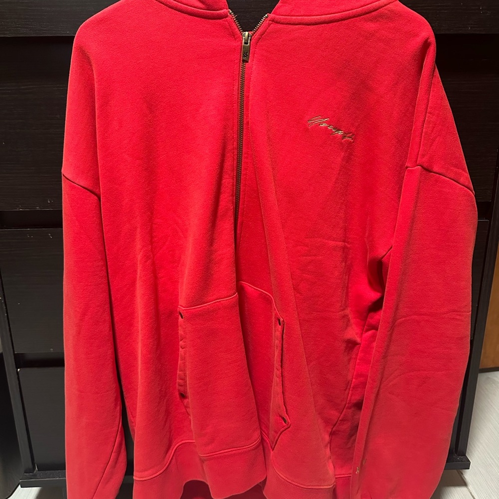 YoungLA Red Zip Up Sweater Vibrant Casual Style